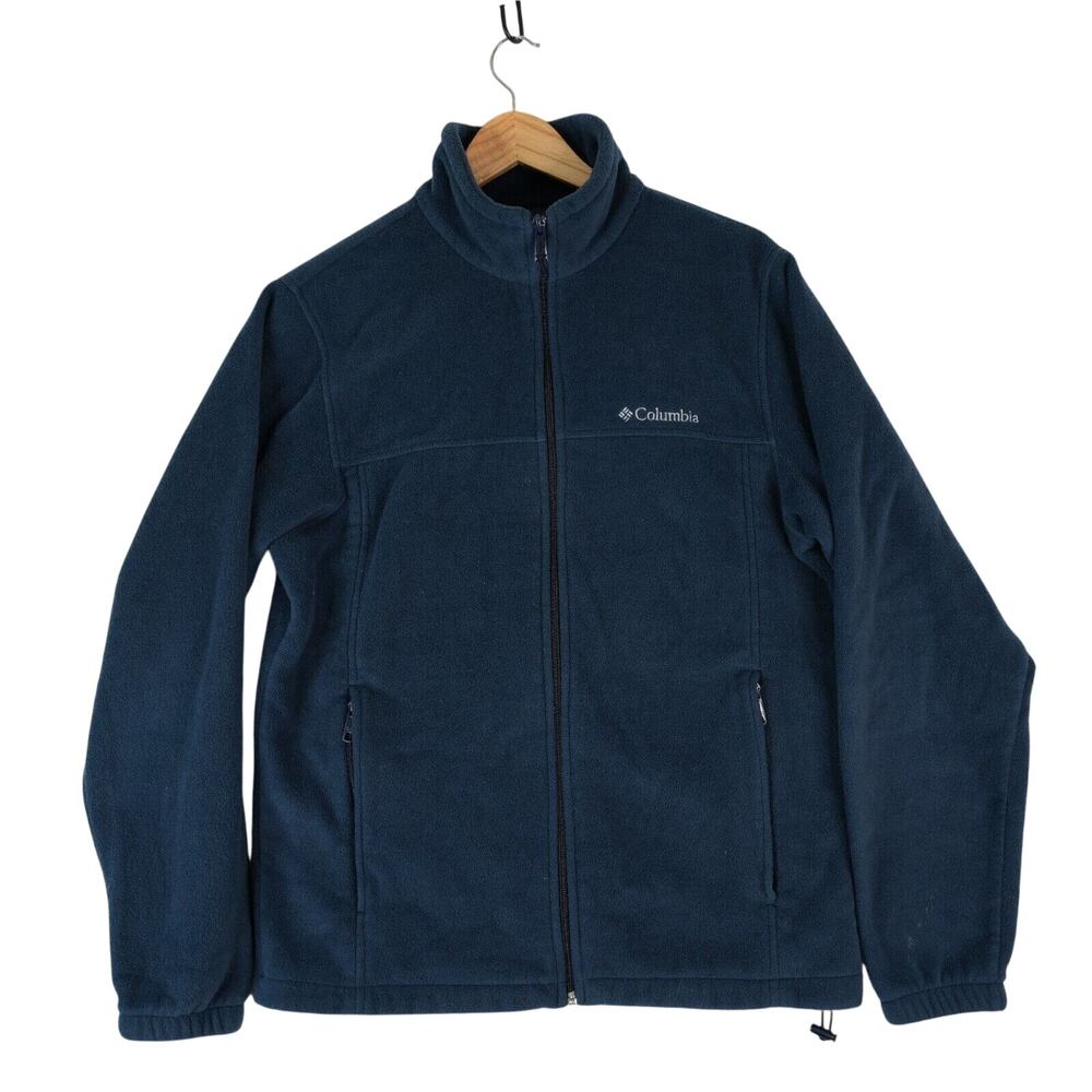 Columbia Jacket Mens M Full‎ Zip Fleece Outdoors Hiking Fishing Gorpcore Navy